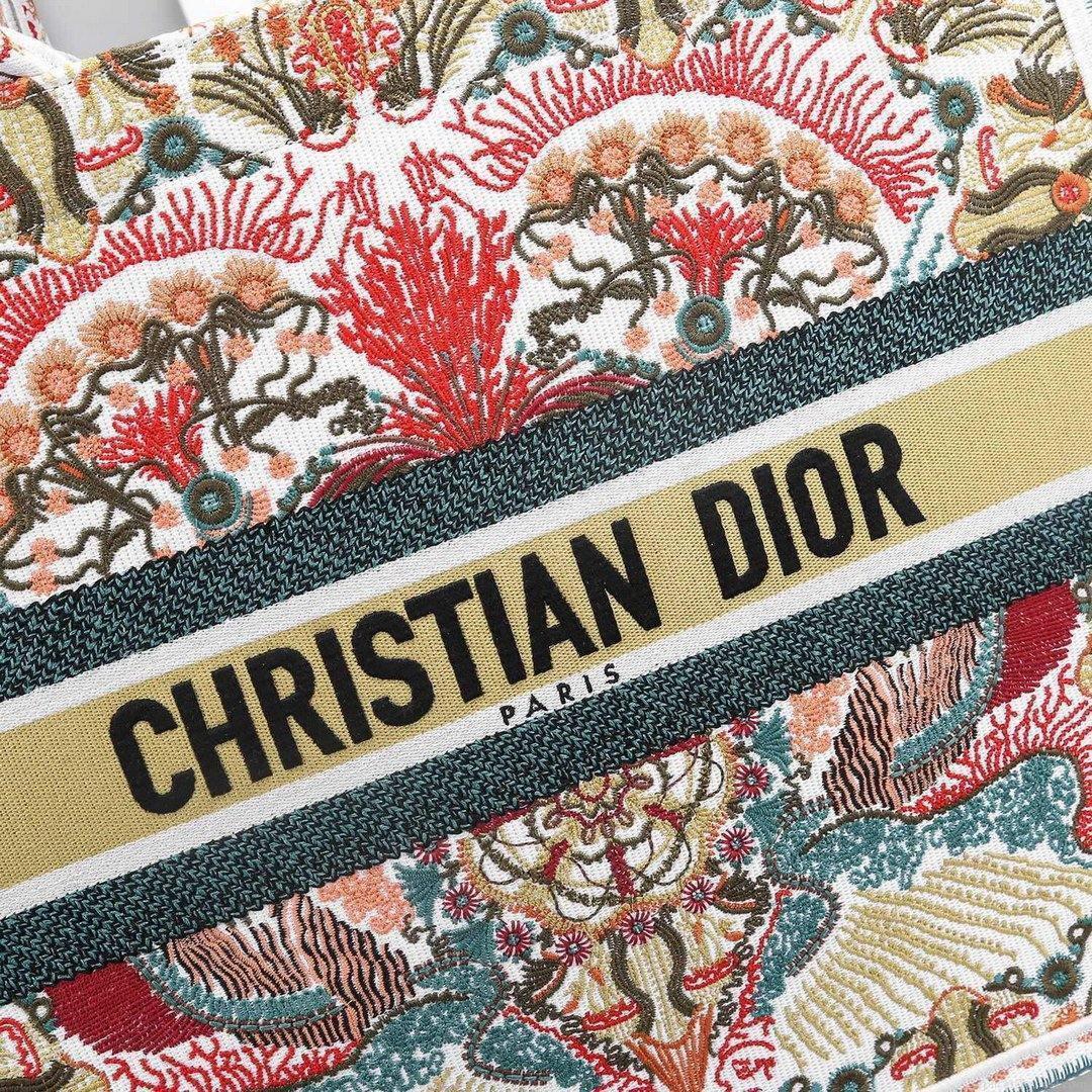 Dior M1286 Book Tote Christian Dior Multicolor Red and Green