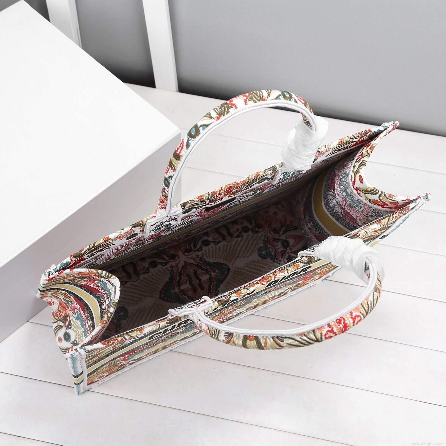 Dior M1286 Book Tote Christian Dior Multicolor Red and Green