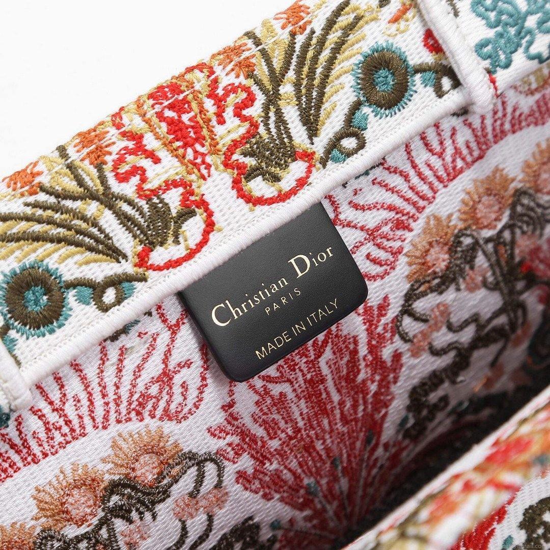 Dior M1286 Book Tote Christian Dior Multicolor Red and Green