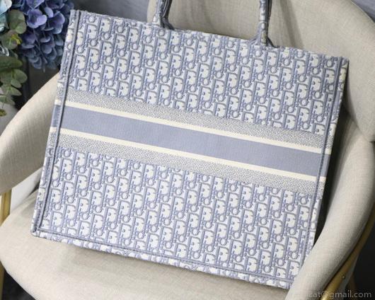 Dior M1286 Book Tote Christian Dior Shoulder Shopping Bag Gray