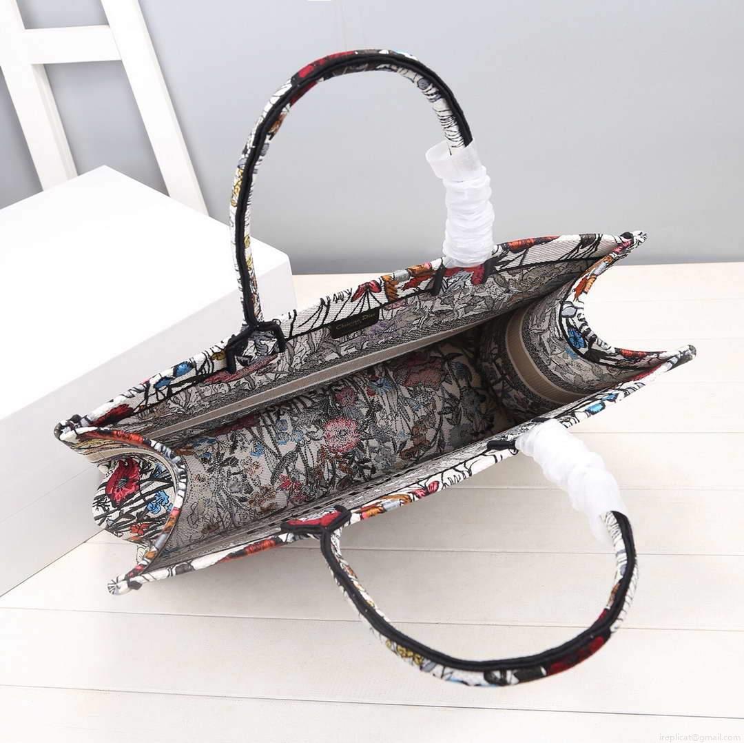 Dior M1286 Dior Book Tote Multicolor Flowers Embroidery