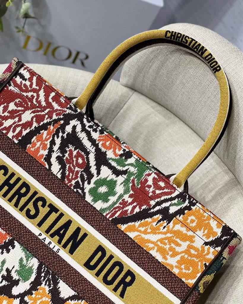 Dior M1286 Dior Book Tote Yellow Multicolor Dior Paisley Embroidery