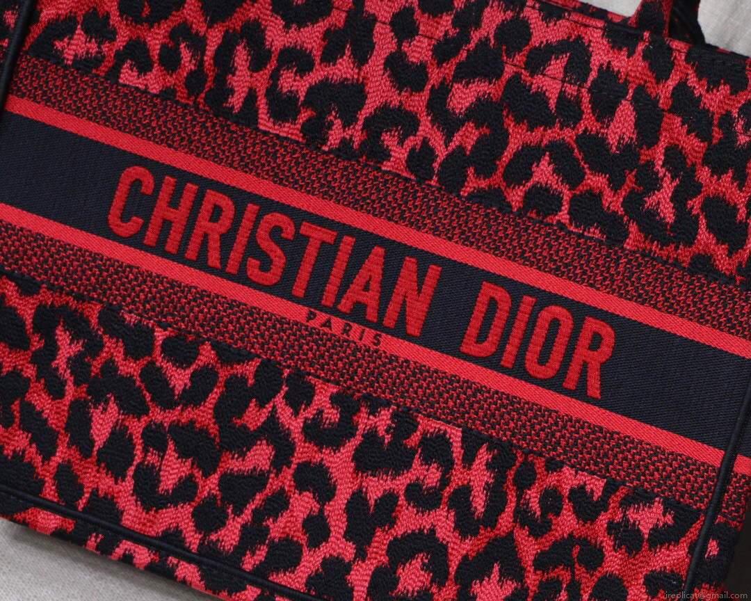 Dior M1296 Small Dior Book Tote Raspberry Pop Mizza Embroidery