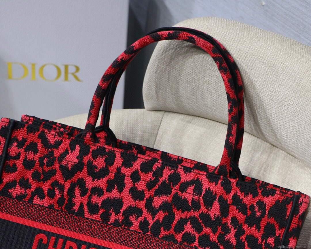 Dior M1296 Small Dior Book Tote Raspberry Pop Mizza Embroidery