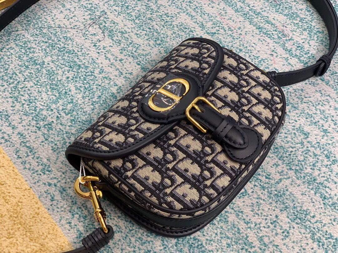 Dior M9317 Dior Bobby Small Crossbody Bag Oblique Jacquard Navy Blue