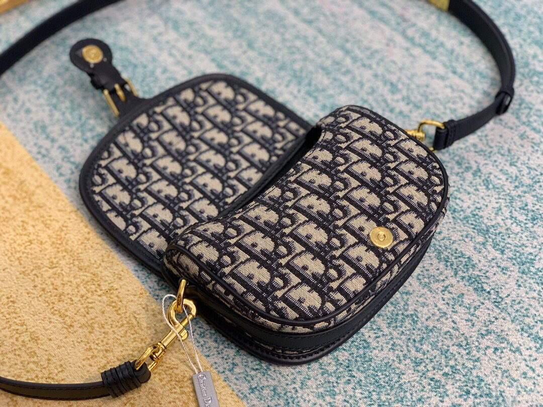 Dior M9317 Dior Bobby Small Crossbody Bag Oblique Jacquard Navy Blue