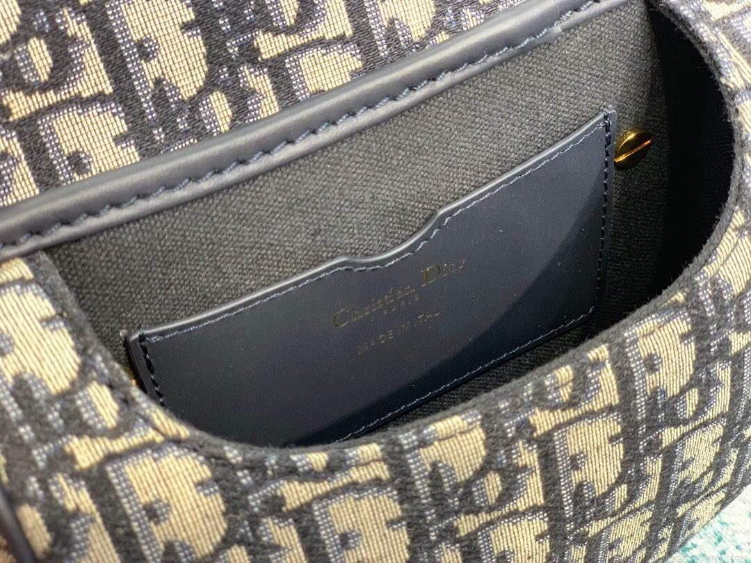 Dior M9317 Dior Bobby Small Crossbody Bag Oblique Jacquard Navy Blue