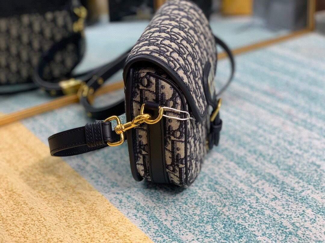 Dior M9319 Dior Bobby Medium Crossbody Bag Oblique Jacquard Navy Blue