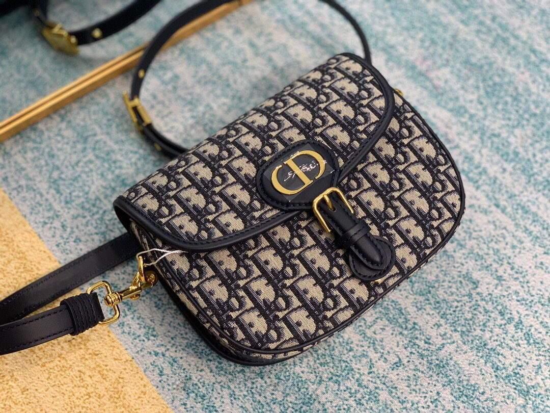 Dior M9319 Dior Bobby Medium Crossbody Bag Oblique Jacquard Navy Blue