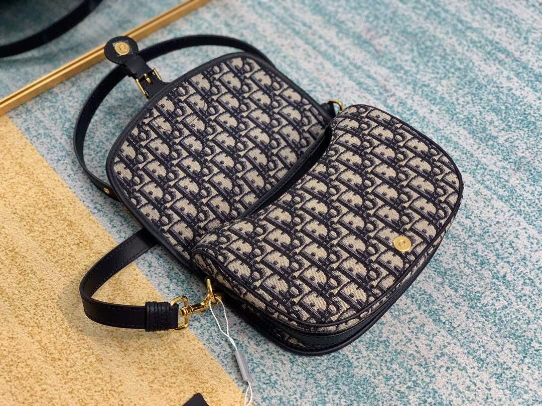 Dior M9319 Dior Bobby Medium Crossbody Bag Oblique Jacquard Navy Blue