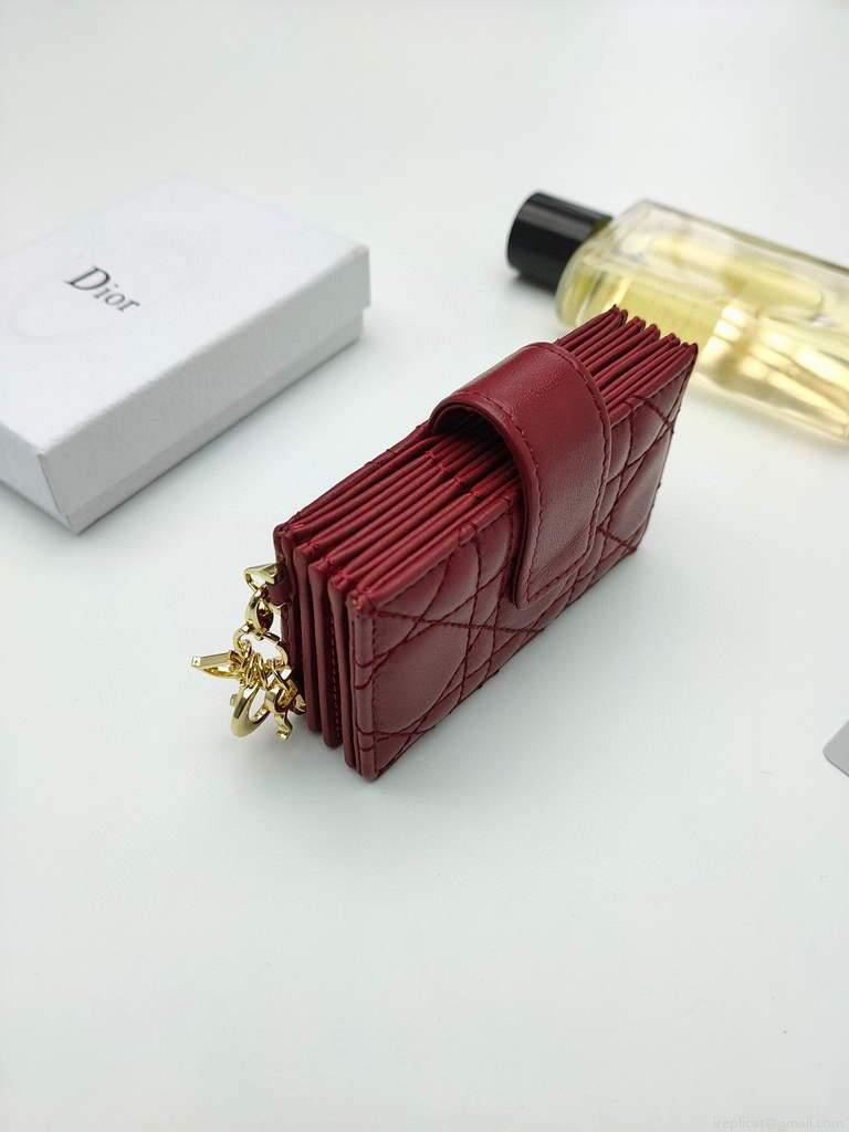 Dior S0074 Wallet Lady dior 5-Gusset card holder Red