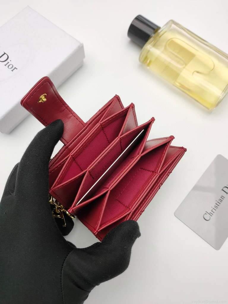 Dior S0074 Wallet Lady dior 5-Gusset card holder Red