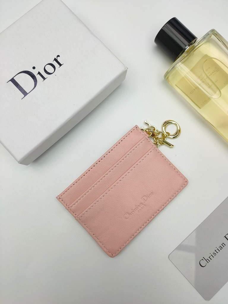 Dior S0126 Dioramour Lady Dior card holder Patent Cannage Calfskin Pink