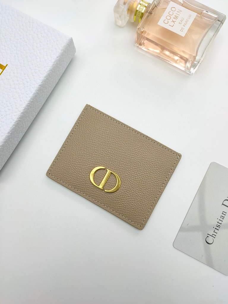 Dior S2098 Wallet 30 Montaigne card holder M928 Apricot Grained Calfskin