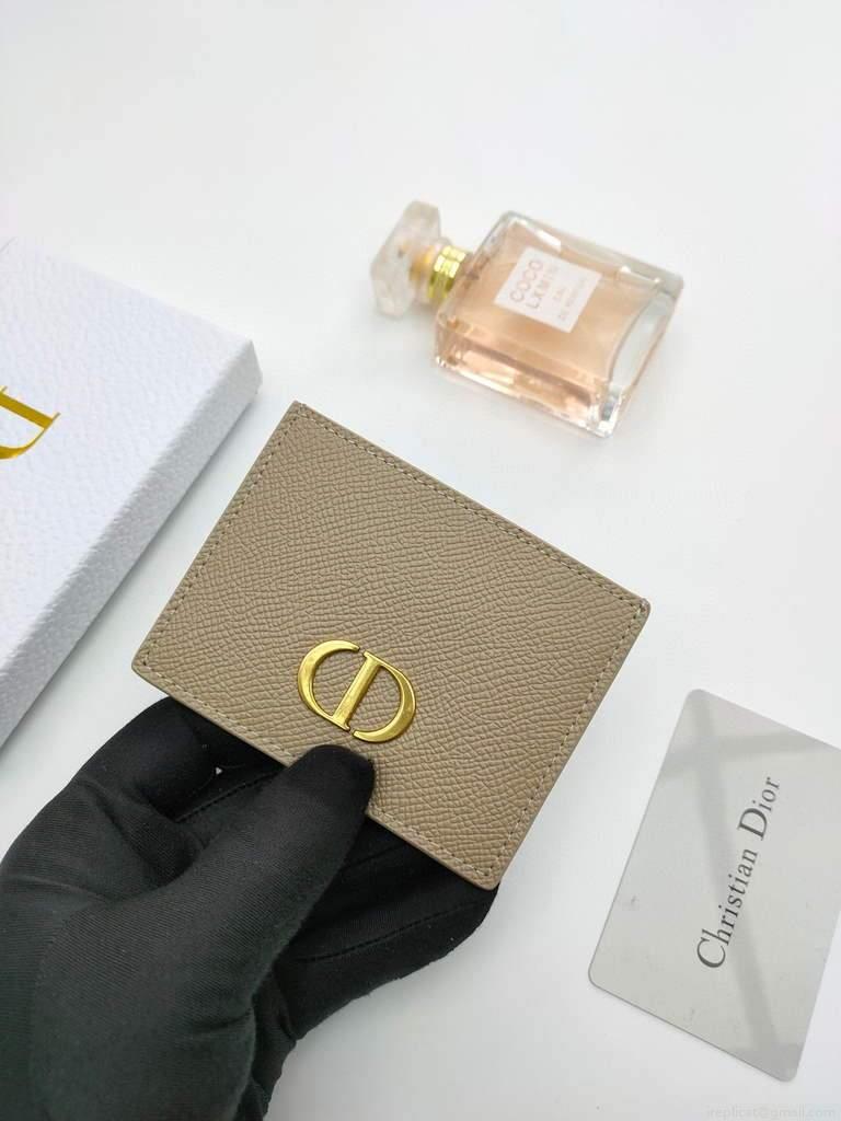 Dior S2098 Wallet 30 Montaigne card holder M928 Apricot Grained Calfskin