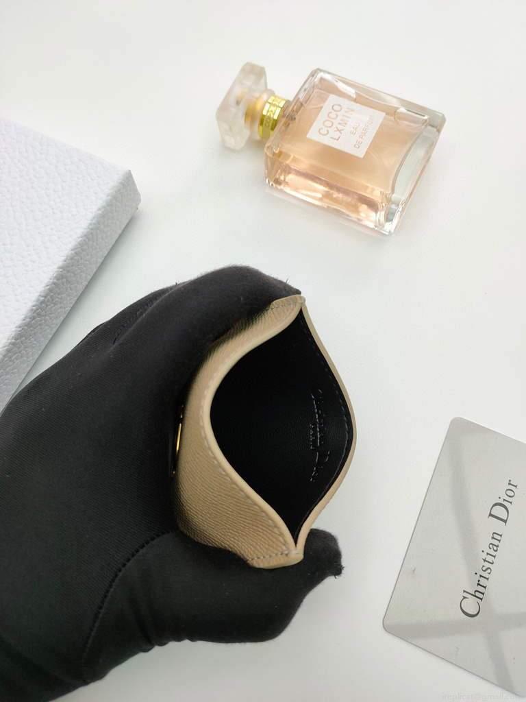 Dior S2098 Wallet 30 Montaigne card holder M928 Apricot Grained Calfskin