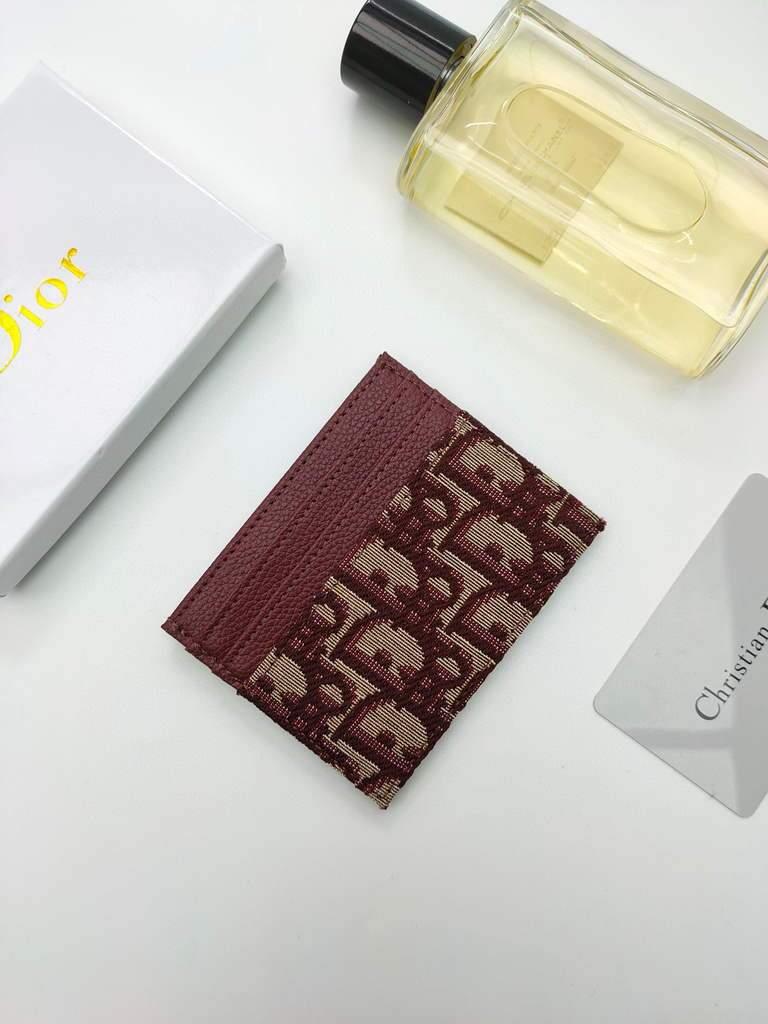 Dior S2098 Wallet 30 Montaigne card holder M928 Dior Oblique Jacquard Red
