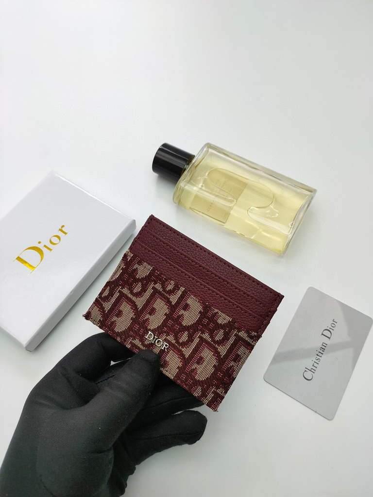 Dior S2098 Wallet 30 Montaigne card holder M928 Dior Oblique Jacquard Red