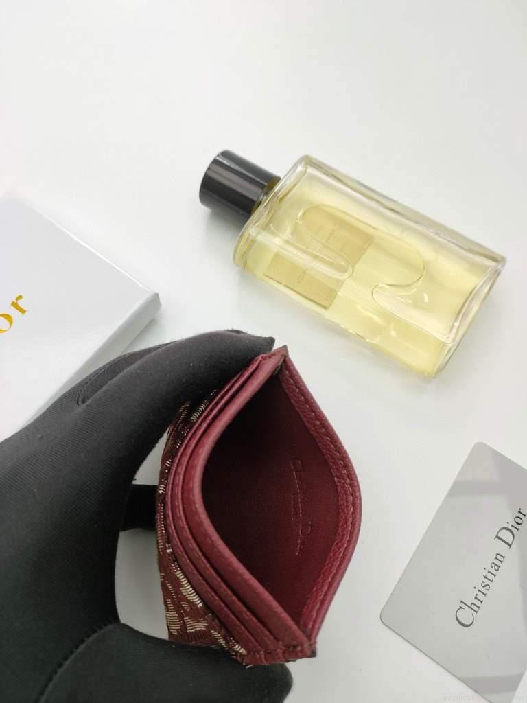Dior S2098 Wallet 30 Montaigne card holder M928 Dior Oblique Jacquard Red