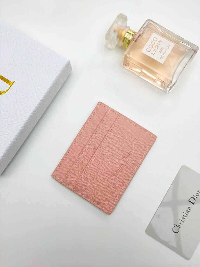 Dior S2098 Wallet 30 Montaigne card holder M928 Pink Grained Calfskin