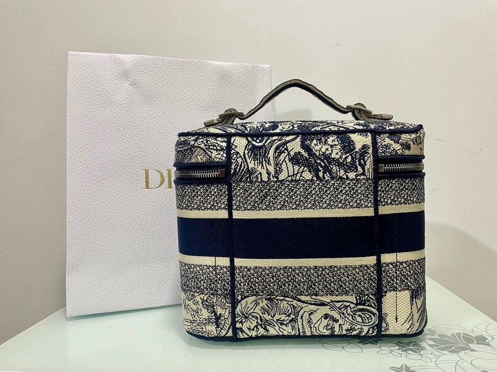 Dior S5480 DiorTravel Vanity Case Bag Navy Blue
