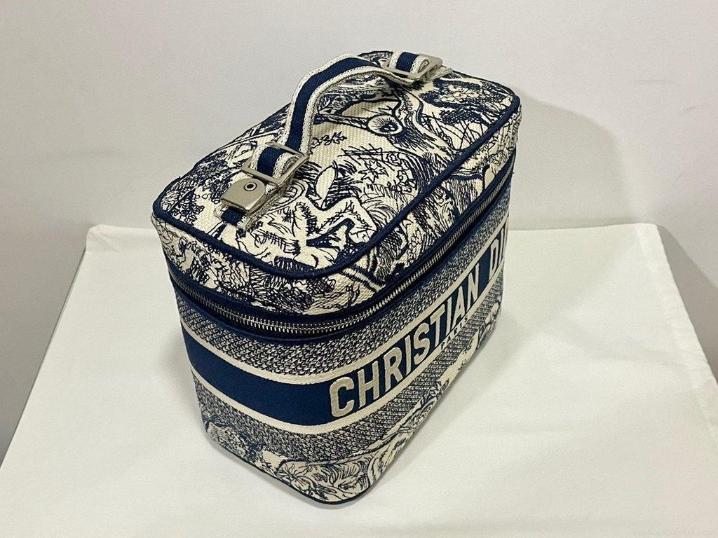 Dior S5480 DiorTravel Vanity Case Bag Navy Blue