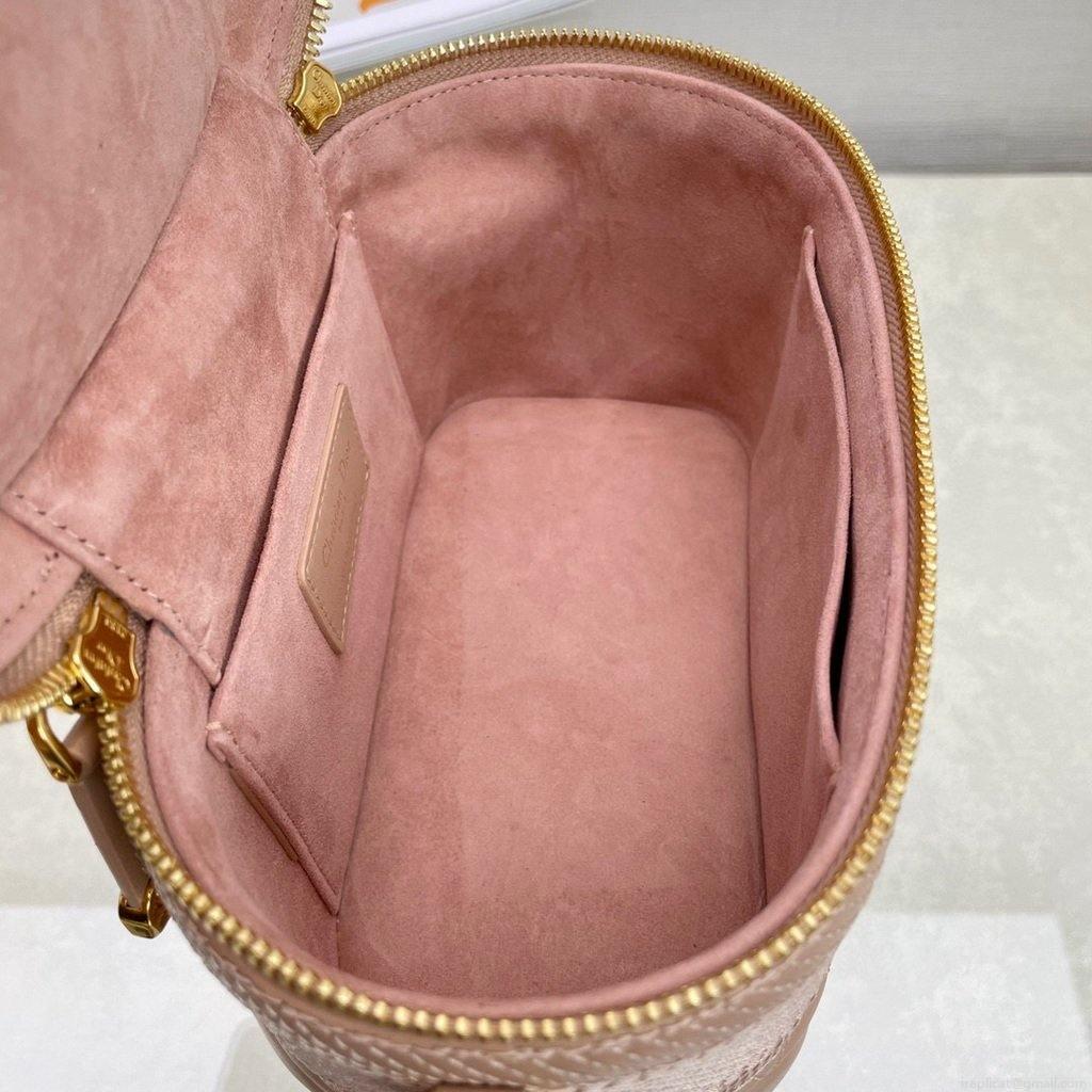 Dior S5488 Small Diortravel Vanity Case Lambskin Apircot