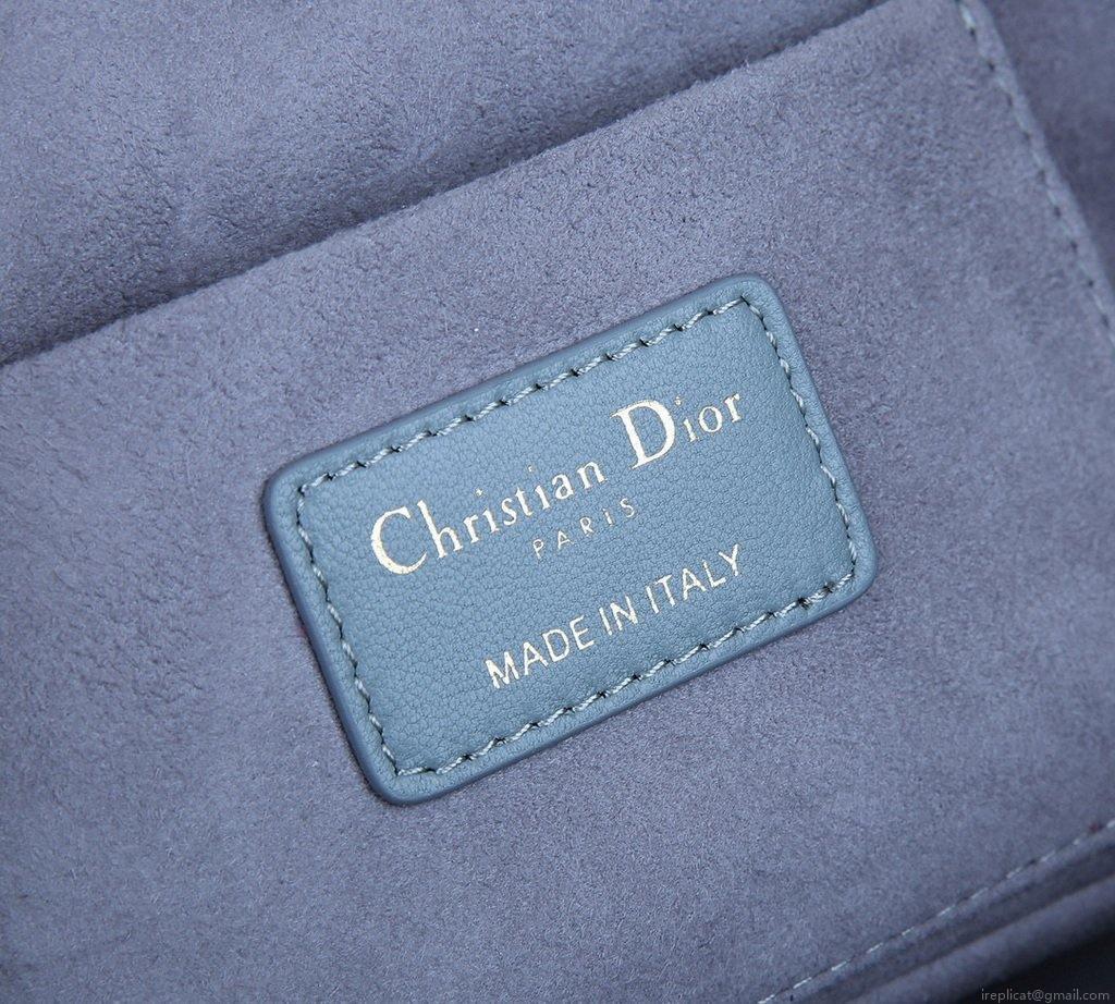 Dior S5488 Small Diortravel Vanity Case Lambskin Blue