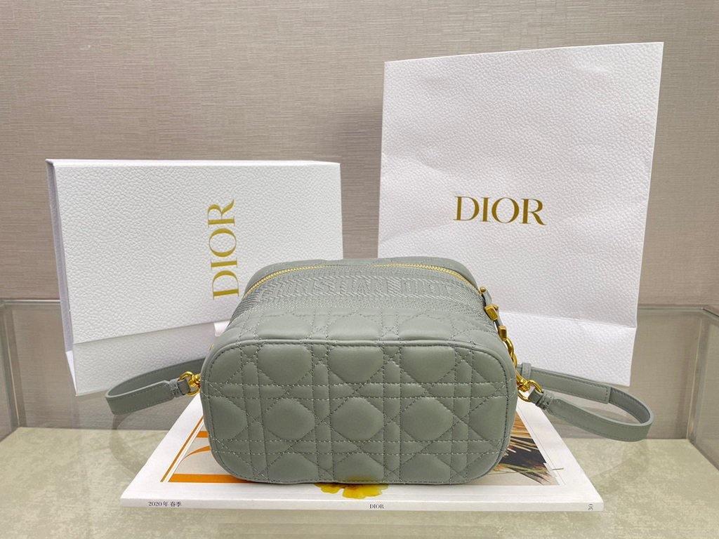 Dior S5488 Small Diortravel Vanity Case Lambskin Gray