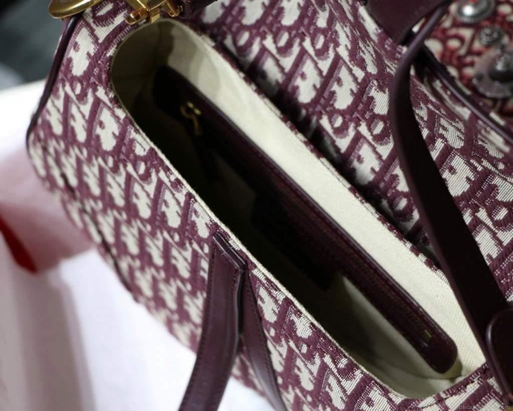 Dior M0446 Dior Saddle Bag Burgundy Dior Oblique Jacquard