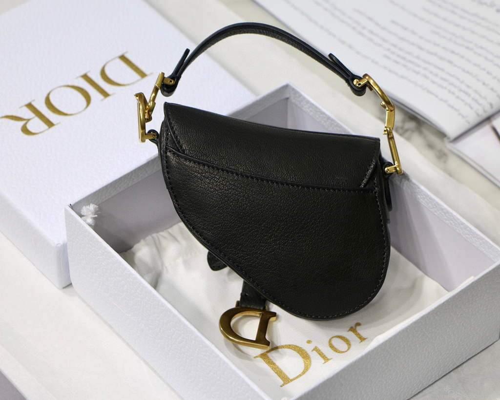 Dior M6008 Bag Saddle Super Mini Bag Cowhide Leather Black
