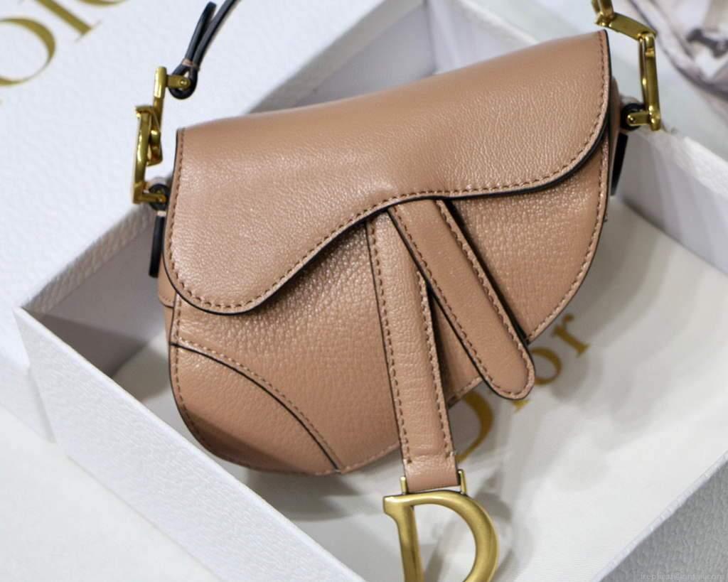 Dior M6008 Bag Saddle Super Mini Bag Cowhide Leather Light Pink