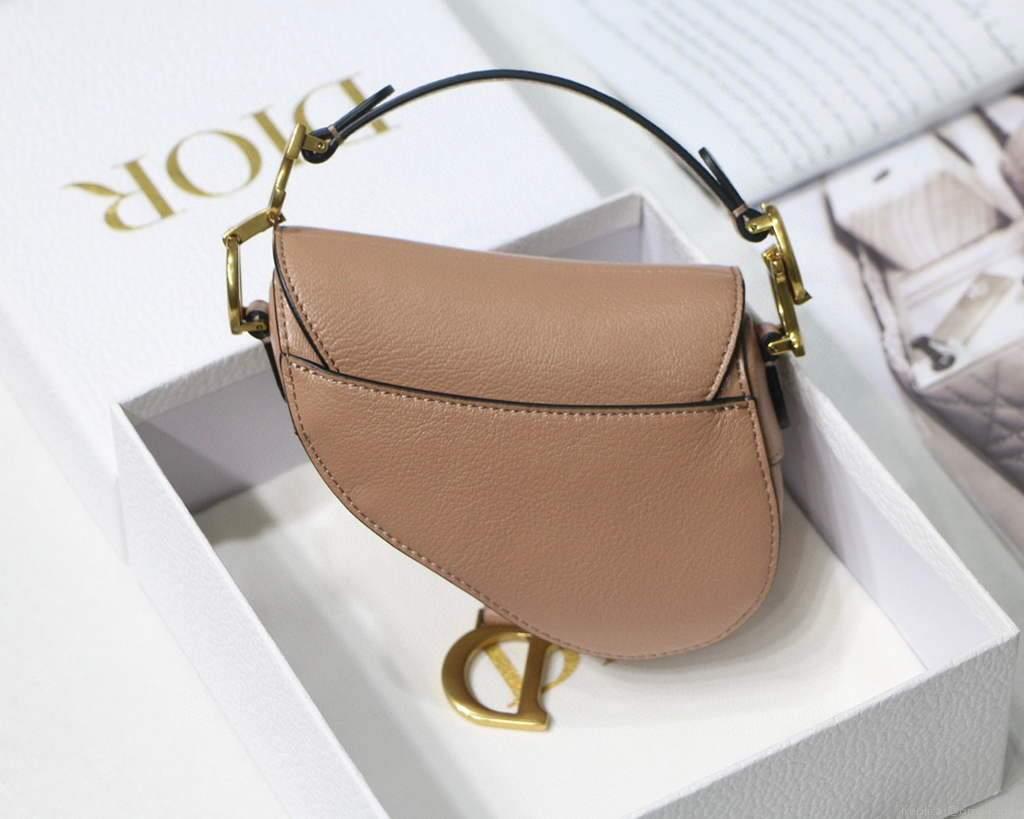 Dior M6008 Bag Saddle Super Mini Bag Cowhide Leather Light Pink