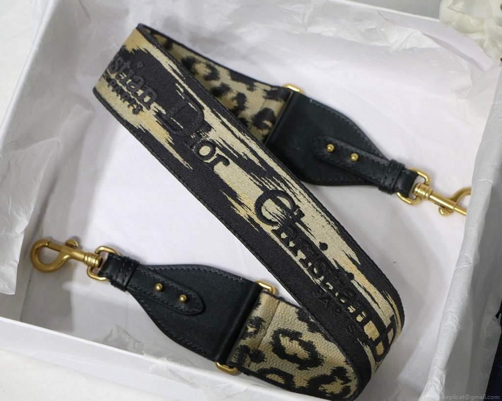 Dior Shoulder strap with ring Dior Strap S8552 Beige Multicolor Mizza Embroidery