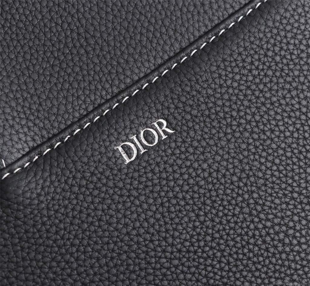Dior 1ADPO093 Saddle Men Bag Grained Calfskin Black
