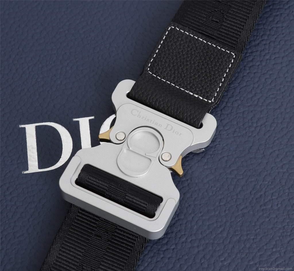 Dior 1ADPO093 Saddle Men Bag Grained Calfskin Black