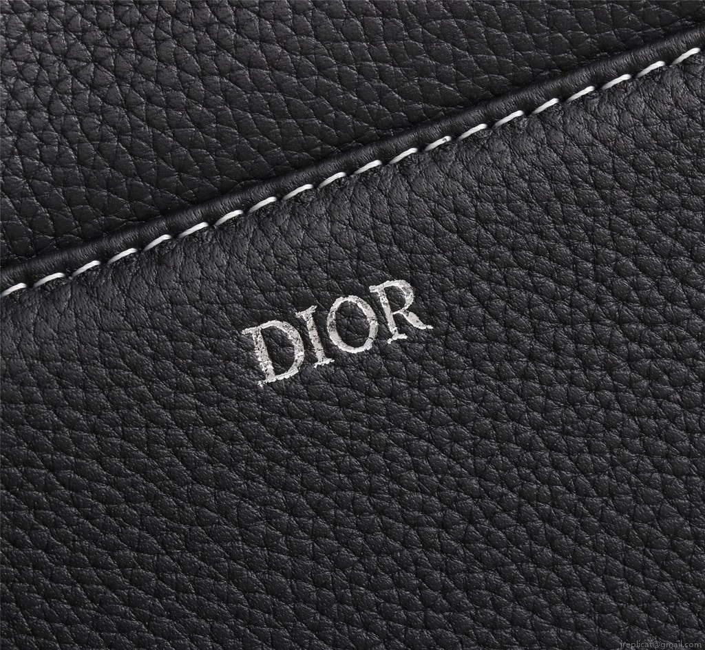 Dior 1ADPO093 Saddle Men Bag Grained Calfskin Black