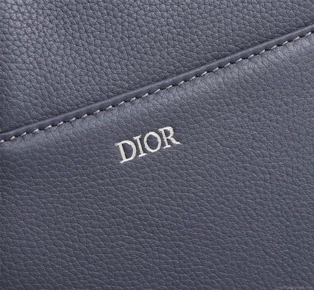 Dior 1ADPO093 Saddle Men Bag Grained Calfskin Gray