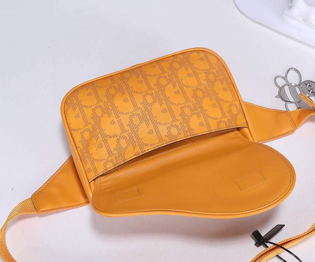 Dior 1ADPO223 Saddle Belt Bag Dior Oblique Galaxy Leather Yellow