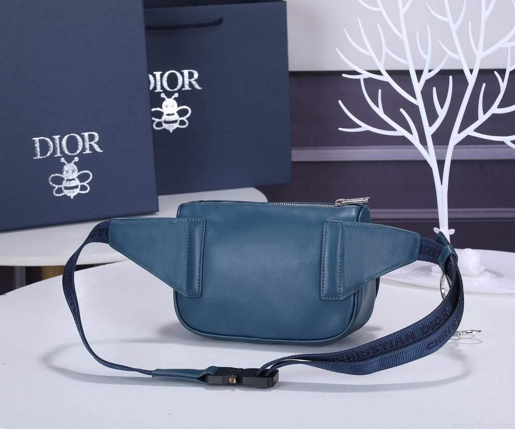 Dior 1ADPO223 Saddle Belt Bag Leather Blue