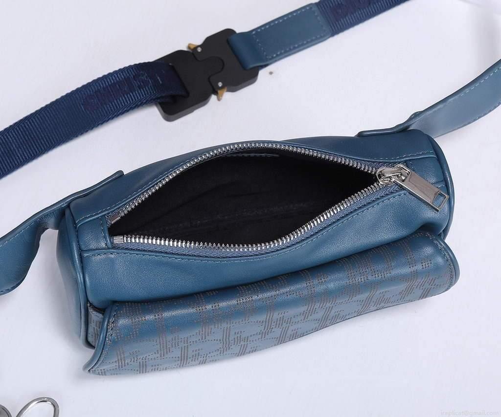 Dior 1ADPO223 Saddle Belt Bag Leather Blue