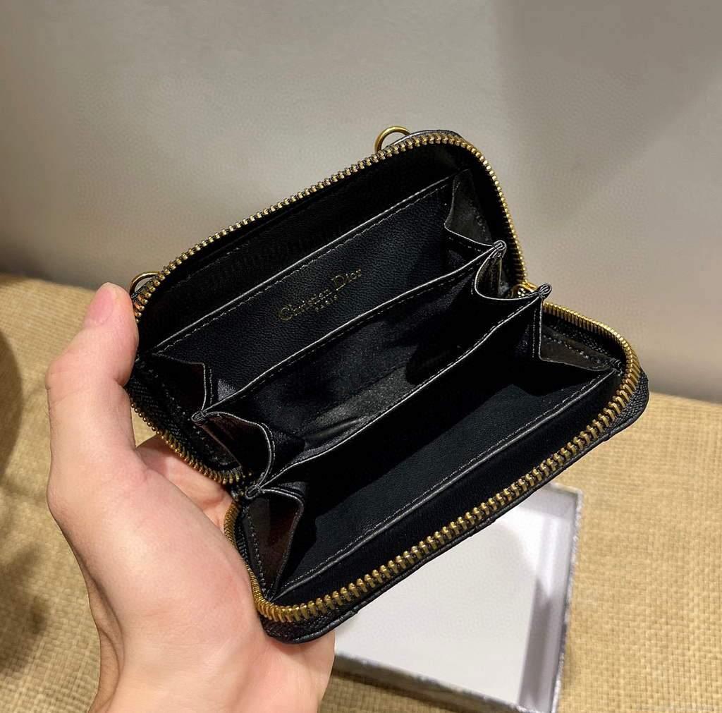 Dior Caro Mini zipper clutch 5087 Black