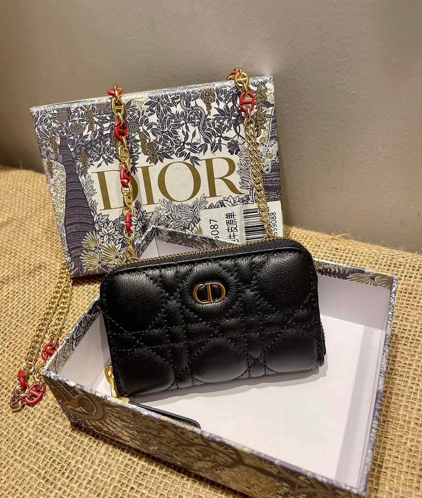 Dior Caro Mini zipper clutch 5087 Black
