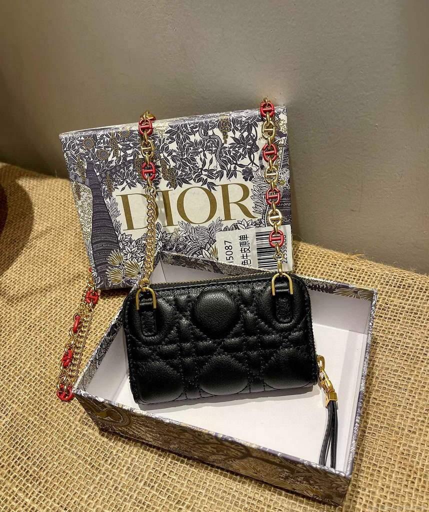 Dior Caro Mini zipper clutch 5087 Black