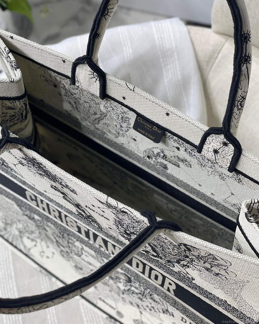 Dior M1286 Large Book Tote Toile de Jouy Zodiac latte embroidery