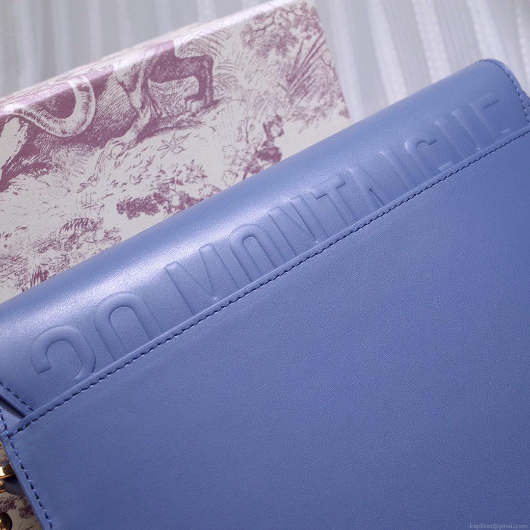 Dior M9320 Large Bobby Bag Blue Box Calfskin with Blue Oblique Strap