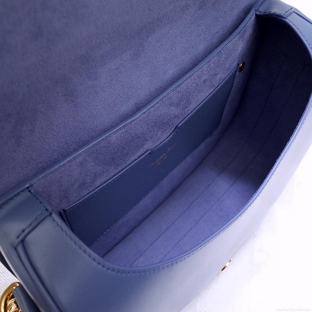 Dior M9320 Large Bobby Bag Blue Box Calfskin with Blue Oblique Strap