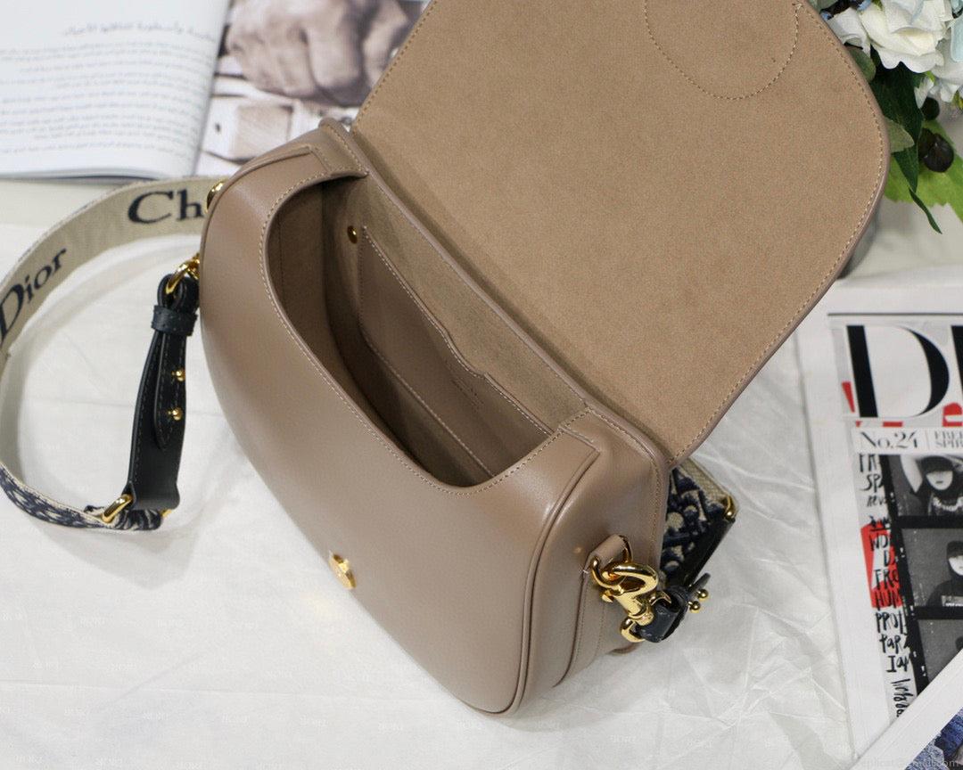Dior M9320 Large Bobby Bag Light Pink Box Calfskin with Blue Oblique Strap