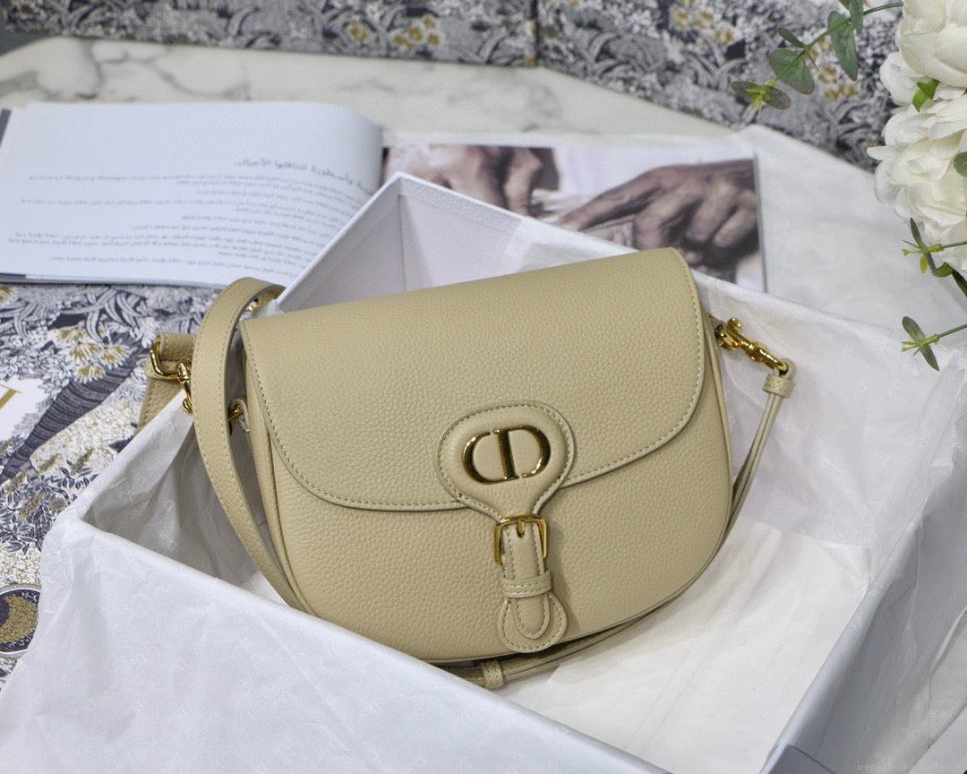 Dior M9319 Medium Bobby Bag Beige Grained Calfskin