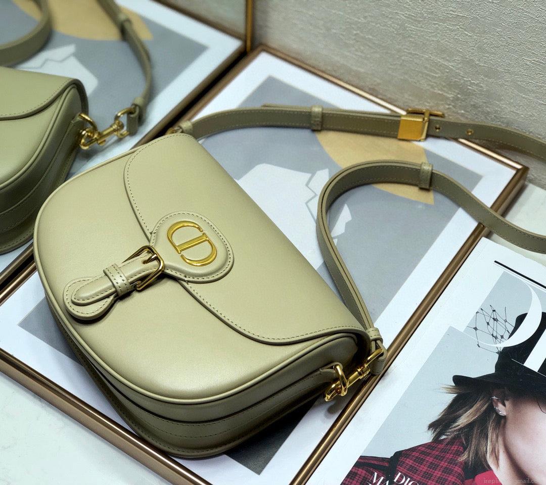 Dior M9319 Medium Bobby Bag Beige Gray Box Calfskin